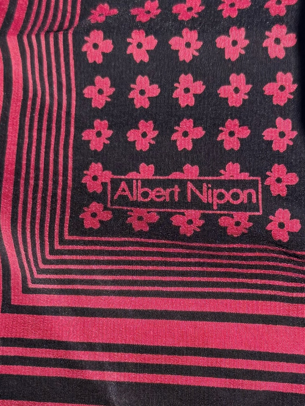 Vintage Albert Nipon Scarf, Red and Black